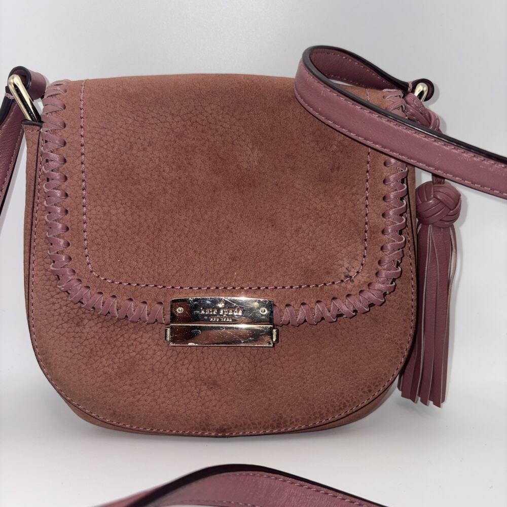 KATE SPADE WOMEN'S ADALISE CROSSBODY SUEDE LEATHER Purse Hand Bag Wild Rose